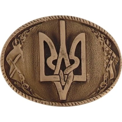 Brass Ukrainian Army Tryzub Officer Mazepynka Ukraine Upa Vintage Belt Buckle - Image 1 of 4