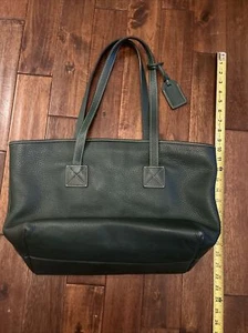 Dooney & Bourke grün Kiesel Leder Handtasche Beuteltasche Tasche Reisen Einkaufen gefüttert Ausweisschild - Bild 1 von 12