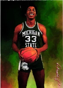 Magic Johnson 2018 Authentic Artist Signed Limited Edition Print Card 23 of 50. - Picture 1 of 4