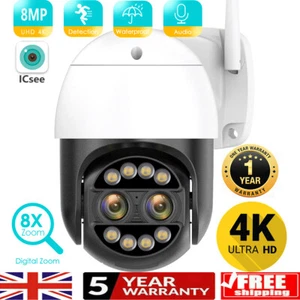 4K 8MP WIFI IP 8X Zoom Camera Wireless Outdoor CCTV PTZ Smart Security IR Cam UK - Picture 1 of 29
