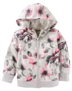 OshKosh B'Gosh Kid Girls' Floral French Terry Active Hoodie Size 4,14 - Picture 1 of 1