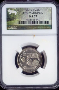 2017 Effigy Mounds Quarter 25c NGC MS67 Quality - Picture 1 of 2