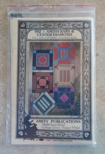 De colección (1984) Nuevo patrón de edredón Amity Publications BARRAS AMISH Y DIAMANTE CENTRAL #002 - Imagen 1 de 3