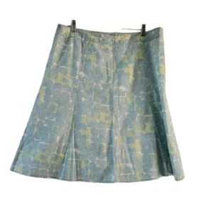 Sigrid Olsen A Line Skirt Plus Size 16 Blue Green Circle Pattern - Picture 1 of 8