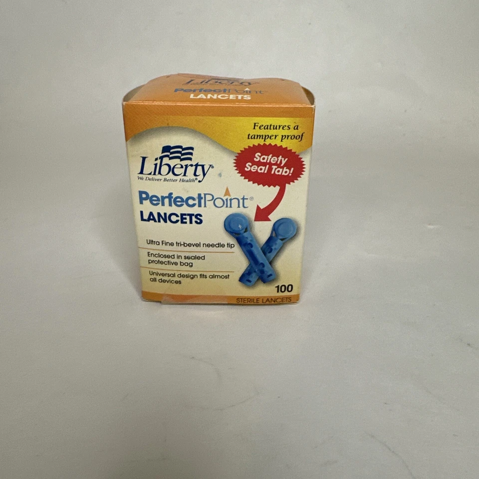 Lancets LIBERTY MEDICAL Perfect Point 1 Box of 100  Brand New & Sealed - Image 1 of 4