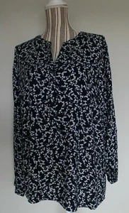 Tom Tailor Womens Floral Patterned Navy Blue Blouse Size 44 BNWT Approx UK 16 - Picture 1 of 6