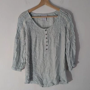 Soft Surroundings Blue Lightweight Boho Beachy coastal Blouse top Size Medium - Picture 1 of 4