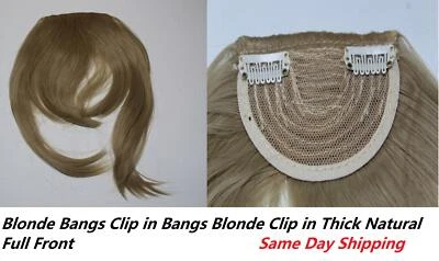 Blonder Pony Clip in Pony Blond Clip in dick natürlich voll vorne gepflegt Pony - Bild 1 von 4