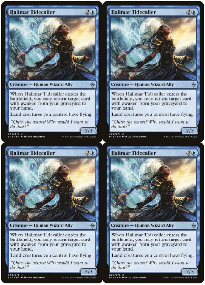 MTG Halimar Tidecaller x4 Battle for Zendikar Uncommon NM Playset - Image 1 of 1
