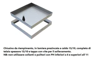 Chiusino/Coperchio/Sigillo Z 15/10 CONTENITORE H.50/mm telaio a L  misure varie - Imagen 1 de 1
