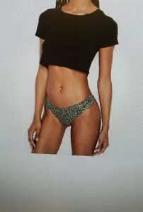 Victoria's Secret Green Leopard Print Thong in Size Lg New in pack - Picture 1 of 5