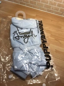 Puppy Jumpsuit /Pyjamas /all In One Small Dogs Baby Blue Velour - Picture 1 of 10