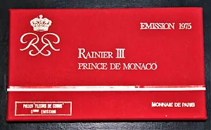Monaco 7 Coins 1975 Rainier III Mint Set - Picture 1 of 3