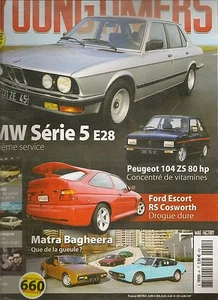 YOUNGTIMERS 41 BMW SERIE 5 E28 PEUGEOT 104 ZS ESCORT RS COSWORTH MATRA BAGHEERA - Imagen 1 de 2