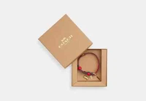 COACH CX158 BOLD RED WALNUT SMALL PET COLLAR GIFT BOXED NEW NWT - Picture 1 of 2