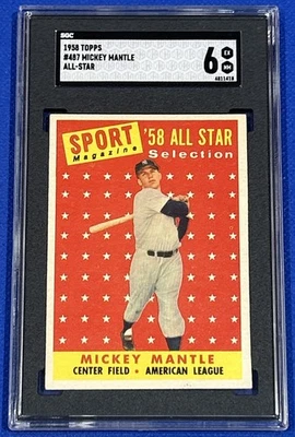 1958 Topps #487 Mickey Mantle SGC 6 - Image 1 of 4