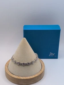 Stunning JTV Bella Luce 8"  Cubic Zirconia Rhodium Over Sterling Silver Bracelet - Picture 1 of 8