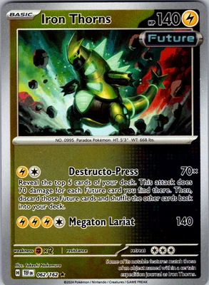 Iron Thorns Reverse Holo 062/162 SV05: Temporal Forces Rare - NM - Image 1 of 2