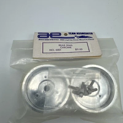 Vintage Team Associated RC10 Rear Chrome Rims 6801 Cadillac Jellybean - Image 1 of 4