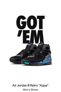 Nike Air Jordan 8 Retro 2025 Aqua Uomo Taglia 11 - Foto 1 di 10