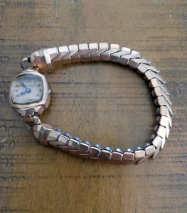 Vintage 14K Rose Gold Bulova Cocktail Womens Blue Hands Broken - Picture 1 of 6