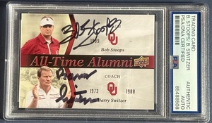 Upper Deck Oklahoma 2011 Bob Stoops & Barry Switzer firmado losa automática PSA - Imagen 1 de 2