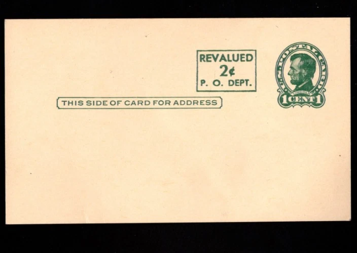 US Postal Card -UX42 - new condition - dark green surcharge - Image 1 of 1