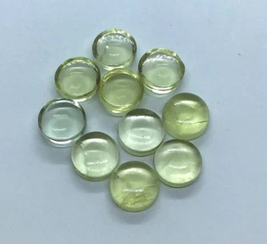 AAA Lemon Quartz Natural Loose Gemstone Round Flat Back For Making All Jewelry - Picture 1 of 5