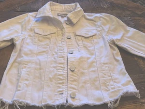 Tractr Medium Size 8/10 White Denim Distressed Jacket - Picture 1 of 3