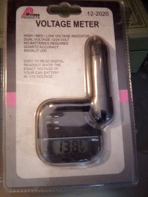 Prime Products 12-2020 Medidor de Voltaje Batería Coche Voltaje Digital Enchufe Encendedor Foto 1 de 4