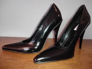 Promozione a Mano Cuoio Verniciato Scarpe Décolleté 13cm Bolingier Poland Taglia - Picture 1 of 10