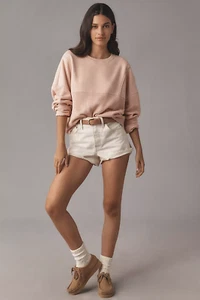 Neu mit Etikett NEU Anthropologie Pilcro Sweatshirt Damen Plüsch gemischt Ripp bequem adrett Large - Bild 1 von 4