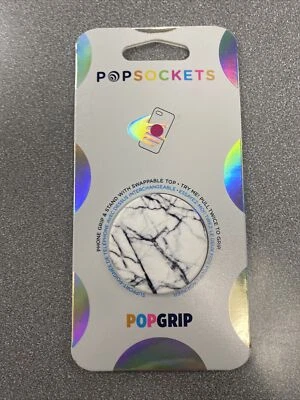 PopSockets Phone Grip DOVE WHITE MARBLE POPGRIP PopSocket Swappable Top - Image 1 of 3