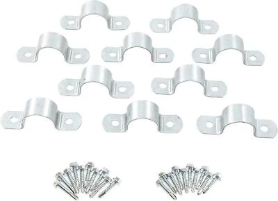 PLUM_FITTINGS 1 3/8" Heavy-Duty Pipe Straps/ Clamps with Screws (Pack of 10)