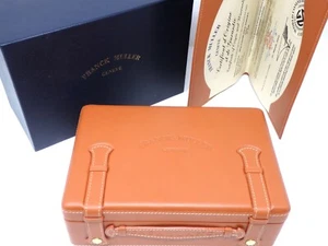 Franck Muller CASABLANCA Uhren Aufbewahrungsbox leer hellbraun Zertifikat Etui JP - Bild 1 von 21