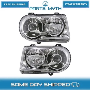 New Headlights Headlamps Left & Right Set For 2005-2010 Chrysler 300 C - Picture 1 of 8