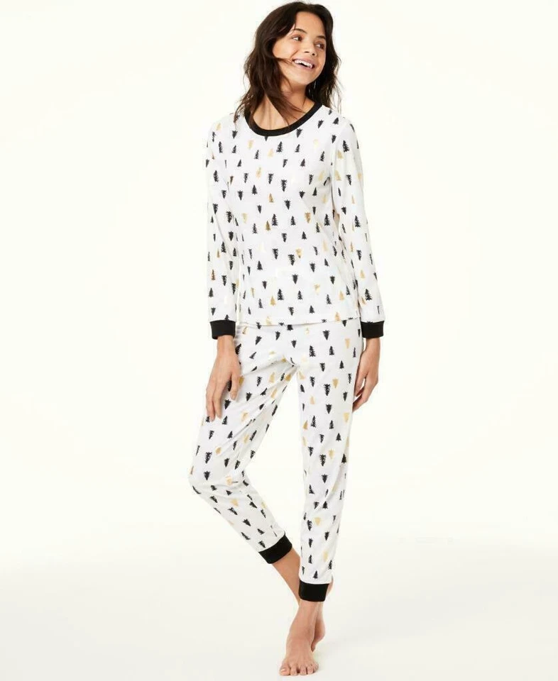 Family PJs Ivory Chrismas Kids Holiday Pajama Set Loungewear S 6/7 BHFO 1692