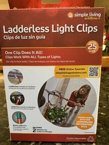 New Simple Living Solutions Ladderless Light Clips 710025 - 25 Pieces. NIB! - Picture 1 of 11