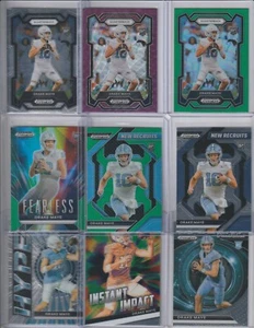 2024 Prizm Draft Picks Drake Maye rookie lot / Purple Wave / Green / Patriots - Picture 1 of 1
