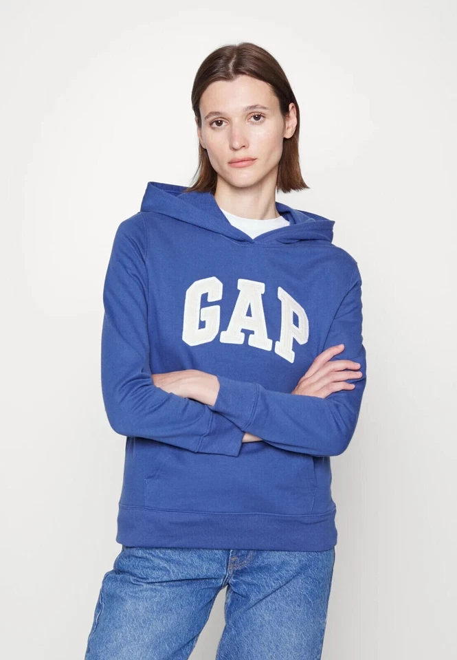 GENUINE GAP  Women's Logo Hoodie Blue Fleece Lightweight  SiZE LARGE