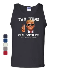 Two Terms Deal With It Tank Top Donald Trump Troll Meme MAGA 2024 Sleeveless - Picture 1 of 7