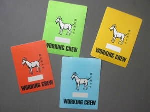 REM backstage pass satin cloth stickers FOUR cartoon goat artwork OTTO ! - Picture 1 of 1