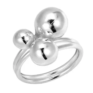Modischer Trio glänzender Ball. 925 Sterlingsilber Ring-9 - Bild 1 von 5