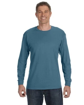Gildan G540 Mens Heavy Cotton Preshrunk Tshirt Crew Neck Long Sleeve T-Shirt - Image 1 of 2