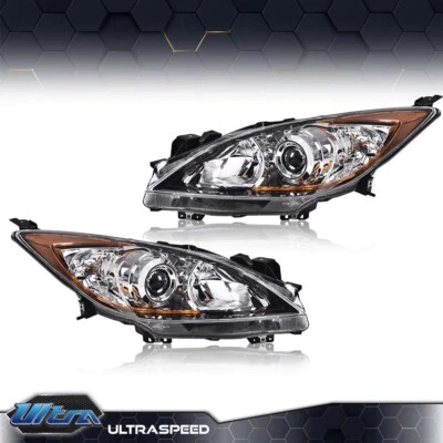 ADEQUADO PARA 2010-2013 MAZDA 3 CARCAÇA CROMADA PROJETOR DE CANTO ÂMBAR - Imagem 1 de 4