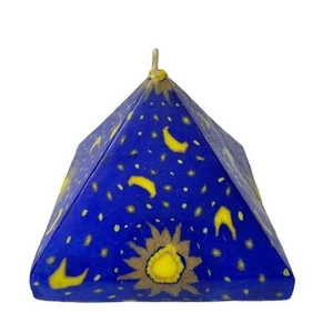 Blue Star Moon Pyramide Candle Triangle Wax Decorative Candles Handmade New - Picture 1 of 8