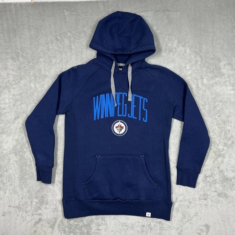 Fanatics Winnipeg Jets NHL Hockey Hoodie Navy Blue Sweatshirt Men's Size Medium Cover