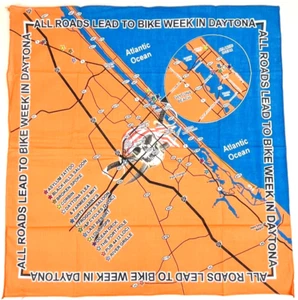 All Roads Lead to Bike Week Motorcycle Biker Bandana Daytona Map - Picture 1 of 9