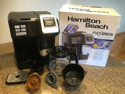 HAMILTON BEACH FlexBrew 2-Way Coffee Maker Single or 12 Cup + Carafe Kcup Pod - Image 1 of 4