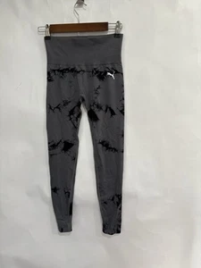 Puma Seamless Black Gray Tie Dye High Waisted Leggings Sz S Comfort Stretch - Picture 1 of 4